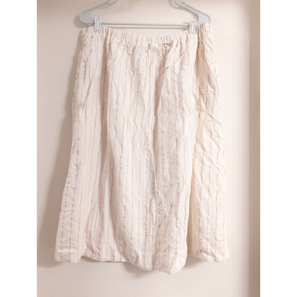 Little Cottonwood beige striped skirt size XXL